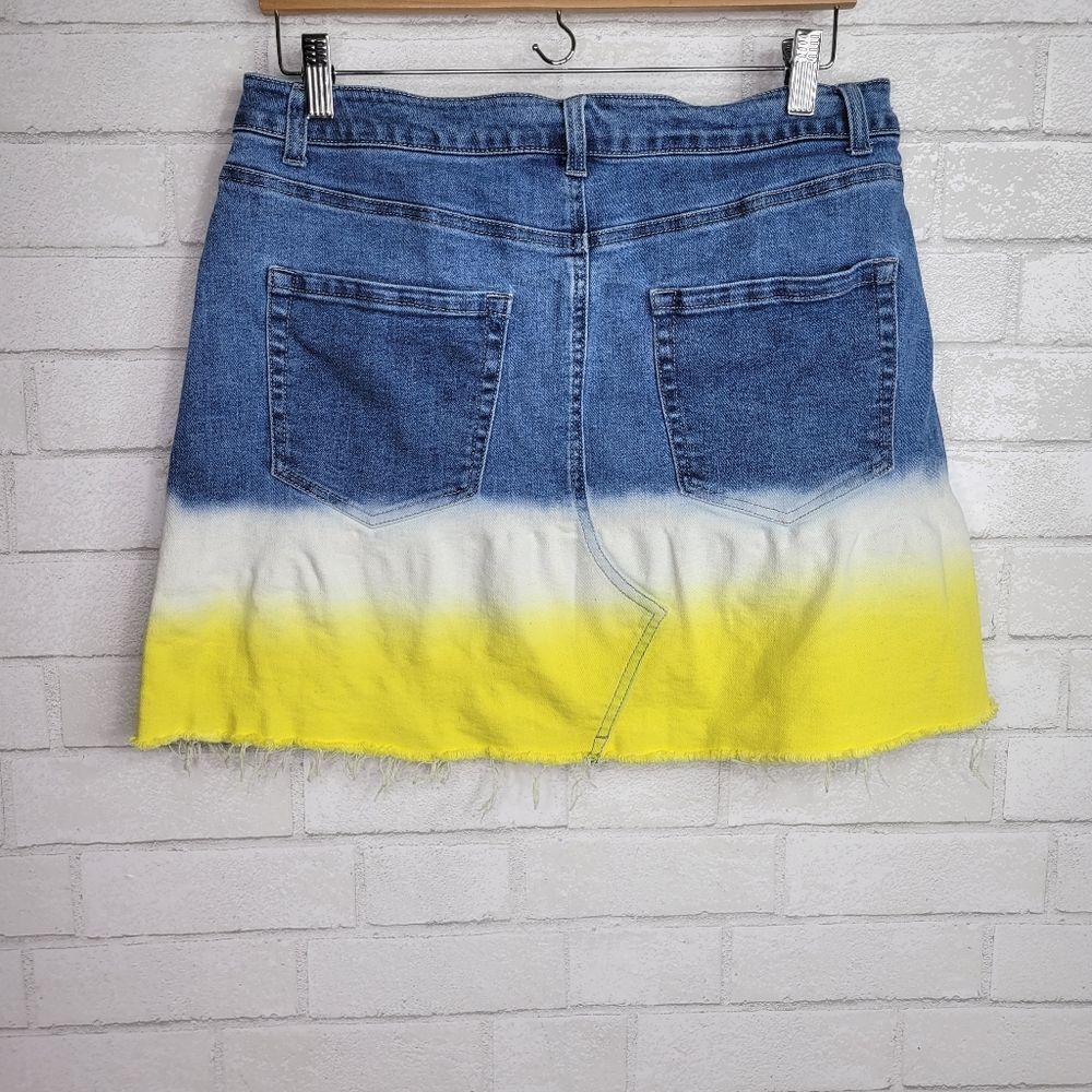 Wild Fable Dip Dye Yellow White Denim Skirt - Picture 2 of 4